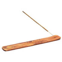 Supporto in legno per bastoncini d'incenso con Ohm - (25,5 x 3,5cm) 2