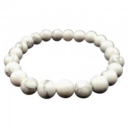 Howlite Braccialetto elastico con perline in Pietra Naturale da 8mm