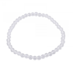 Braccialetto Quarzo Bianco perline pietra naturale da 4mm