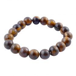 Braccialetto Occhio di Tigre perline da 10mm in Pietra Naturale