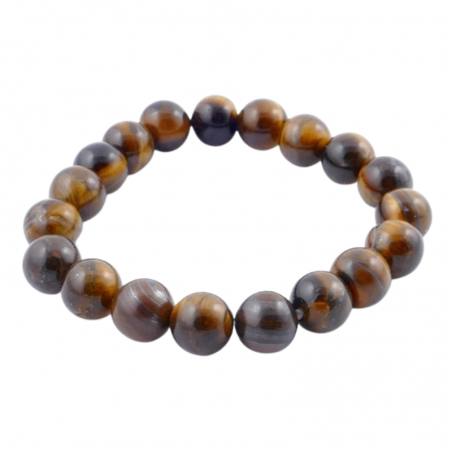 Braccialetto Occhio di Tigre perline da 10mm in Pietra Naturale