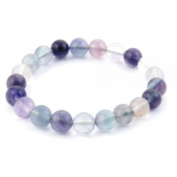 Braccialetto Fluorite Multicolore perle da 8mm in pietra naturale