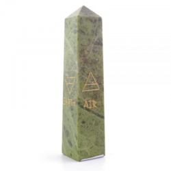 Unakite a Forma di Obelisco (± 2 x 8/10cm - ± -) Torre Reiki