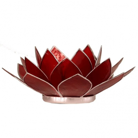 1° Chakra Muladhara Portalumino Loto in Capiz Rosso - Chakra della Radice