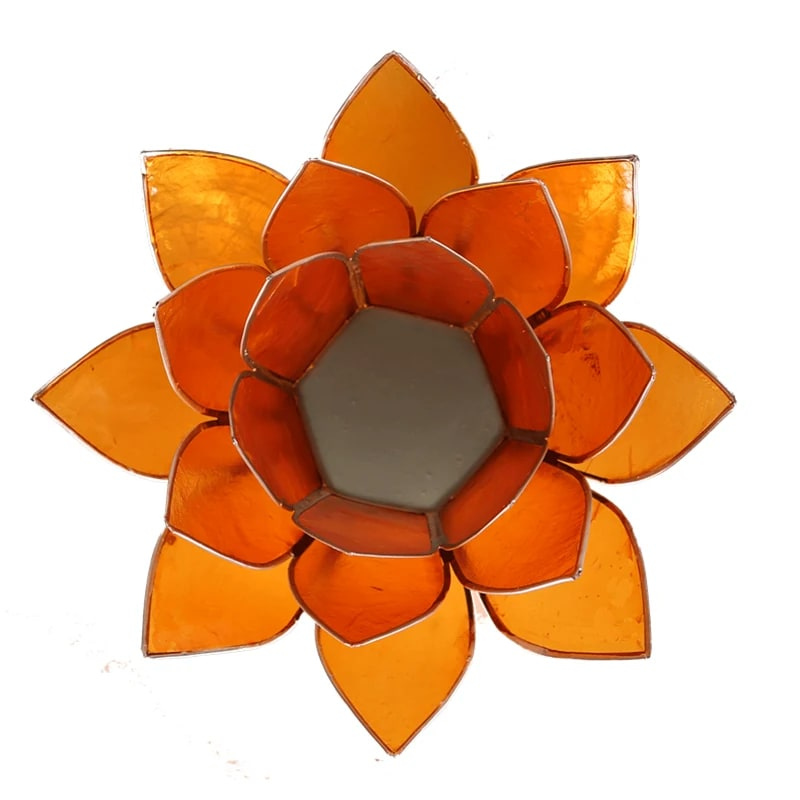 2° Chakra Svadhisthana Portalumino Loto in Capiz Arancione - Chakra Sacrale