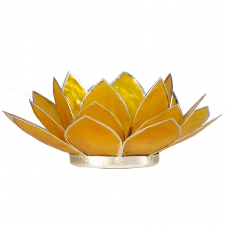 3° Chakra Manipura Portalumino Loto in Capiz Giallo - Chakra del Plesso Solare