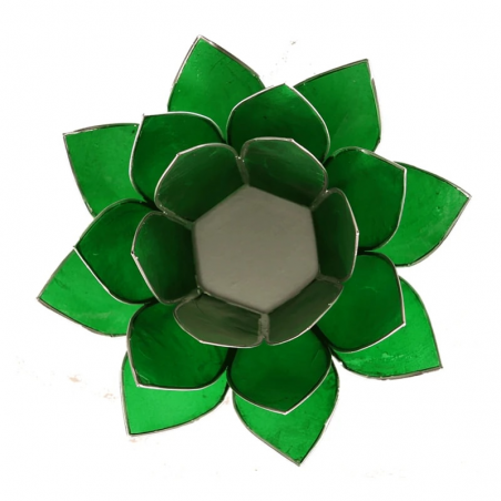 4° Chakra Anahata Portalumino Loto in Capiz Verde - Chakra del Cuore