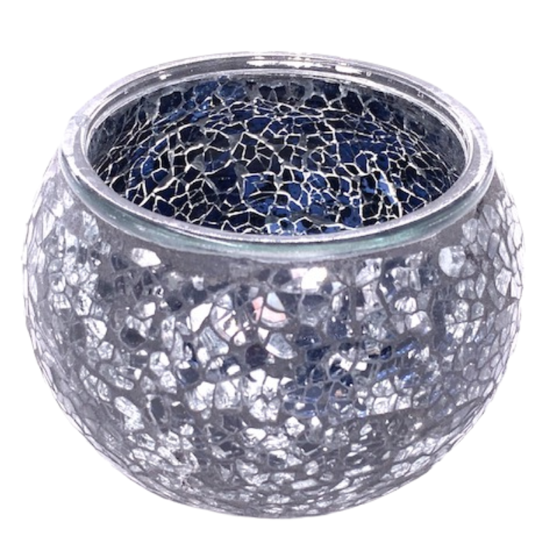 Porta Lumino in vetro intarsiato a mosaico Nero