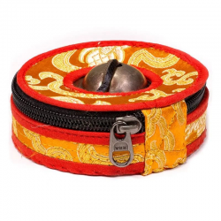 Custodia in Cotone Broccato per Cimbali - Arancio e Rosso (± 7,5cm)