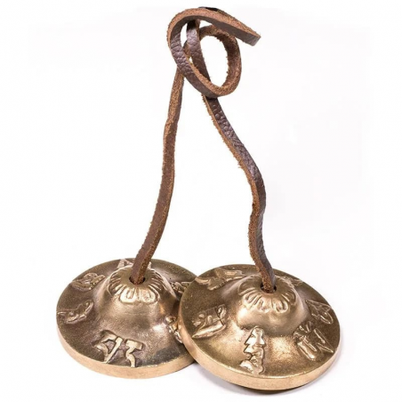 Cimbali decorati con mantra OMPMH in Ottone - (6cm)