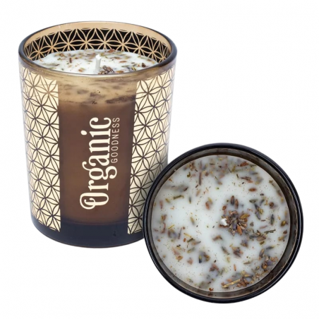 Candela smudging Salvia e Lavanda Cera di Soia Song of India Organic Goodness
