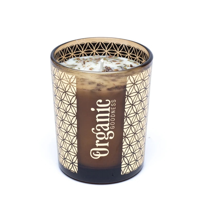 Candela smudging Salvia e Lavanda Cera di Soia Song of India Organic Goodness