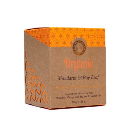 Candela smudging Mandarino e Alloro Cera di Soia Organic Goodness - (11 x 9cm - ± 50 ore)