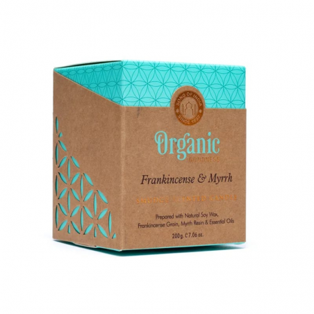Candela smudging Mirra e Franchincenso Cera di Soia Song of India Organic Goodness