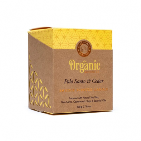 Candela smudging Palo Santo e Cedro Cera di Soia Organic Goodness - (11 x 9cm - ± 50 ore)