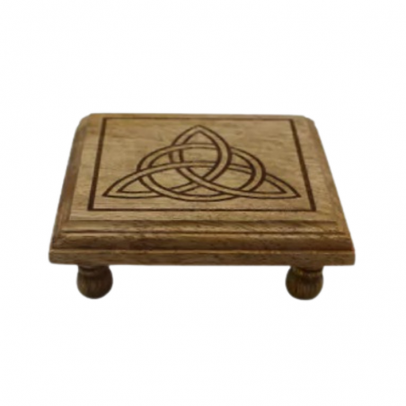 Altarino in legno di Mango con Triquetra (11,25 x 11,25 x 3,5cm)
