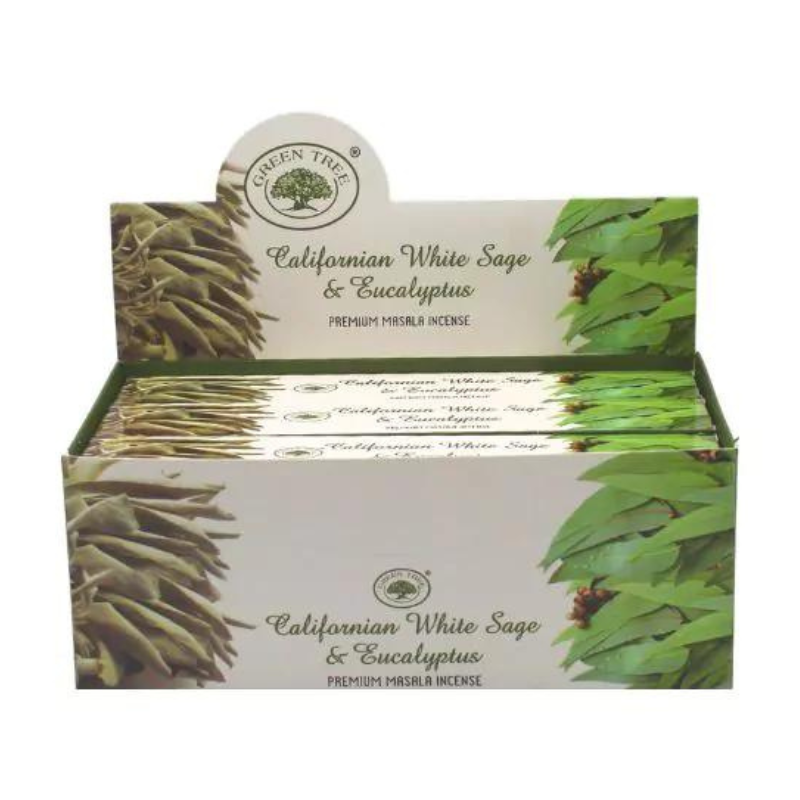 Salvia Bianca della California ed Eucalipto Bastoncini incenso Green Tree Premium Masala