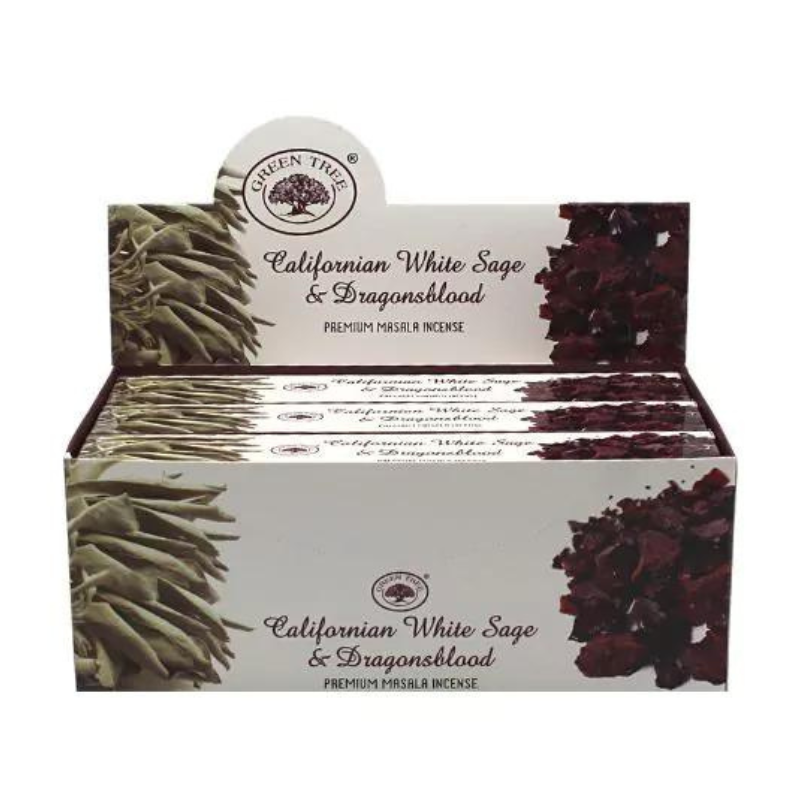 Salvia Bianca della California e Sangue di Drago Bastoncini incenso Green Tree Premium Masala