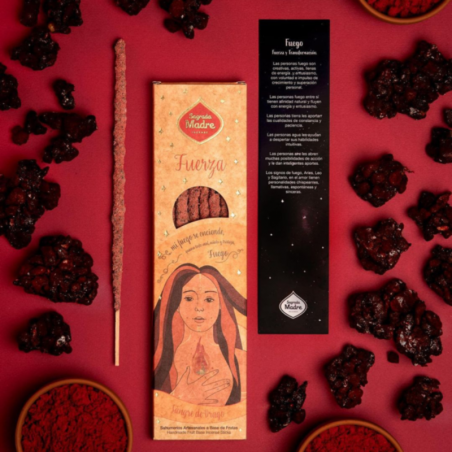 5 Elementi Fuoco - 6 Bastoni Incenso Extra Forza 100% Naturali - Sagrada Madre