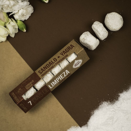 Sandalo e Yagra 7 Giorni Pulizia Energetica - 7 Compresse Smudge 100% Erbe Naturali - Sagrada Madre