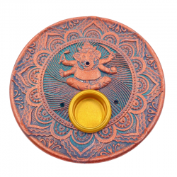 Supporto Bastoncini e Coni incenso in Pietra - Ganesh Bronzo - 10cm