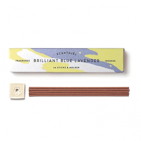 Lavanda blu brillante 30 bastoncini incenso giapponese Brilliant blue Lavender Scentsual