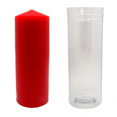 Candela rossa non profumata – 15x5,5 cm, ±300 g