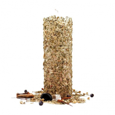 Candela Pulizia con Cocco e Ruda – 16x5,5 cm – Cero con erbe