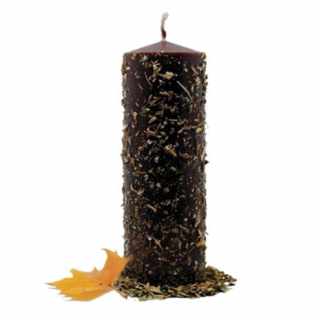 Candela Lavoro con Borragine e Caffè – 16x5,5 cm – Cero con erbe
