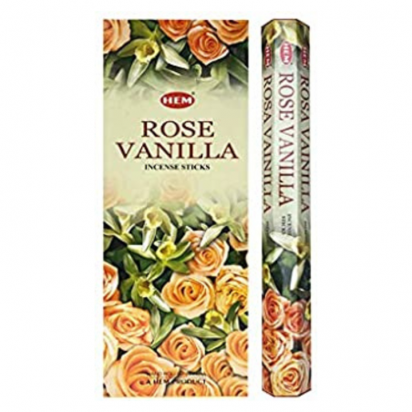 Rosa e Vaniglia 20 Bastoncini incenso Hem Masala