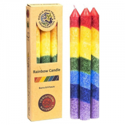 Kit 3 Candele arcobaleno alla stearina non profumate - (23 x 2,2cm) 2