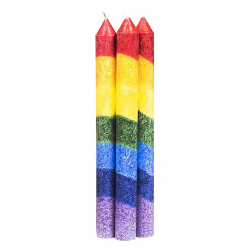 Kit 3 Candele arcobaleno alla stearina non profumate - (23 x 2,2cm)