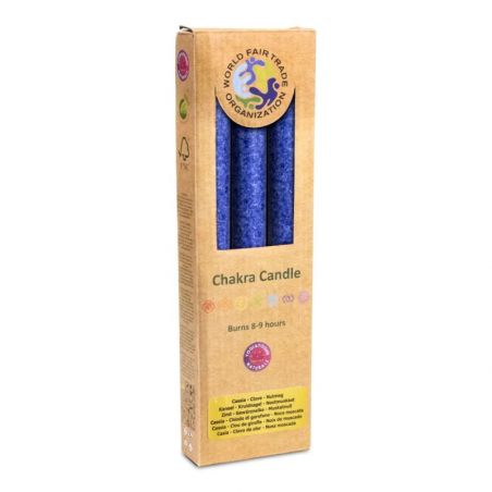 6° Chakra - Set 3 Candele stearina al profumo di Lavanda, Abete rosso, Camomilla