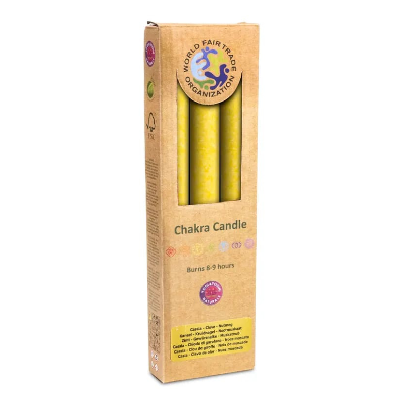 3° Chakra - Set 3 Candele stearina al profumo di Bergamotto, Lime, Pompelmo