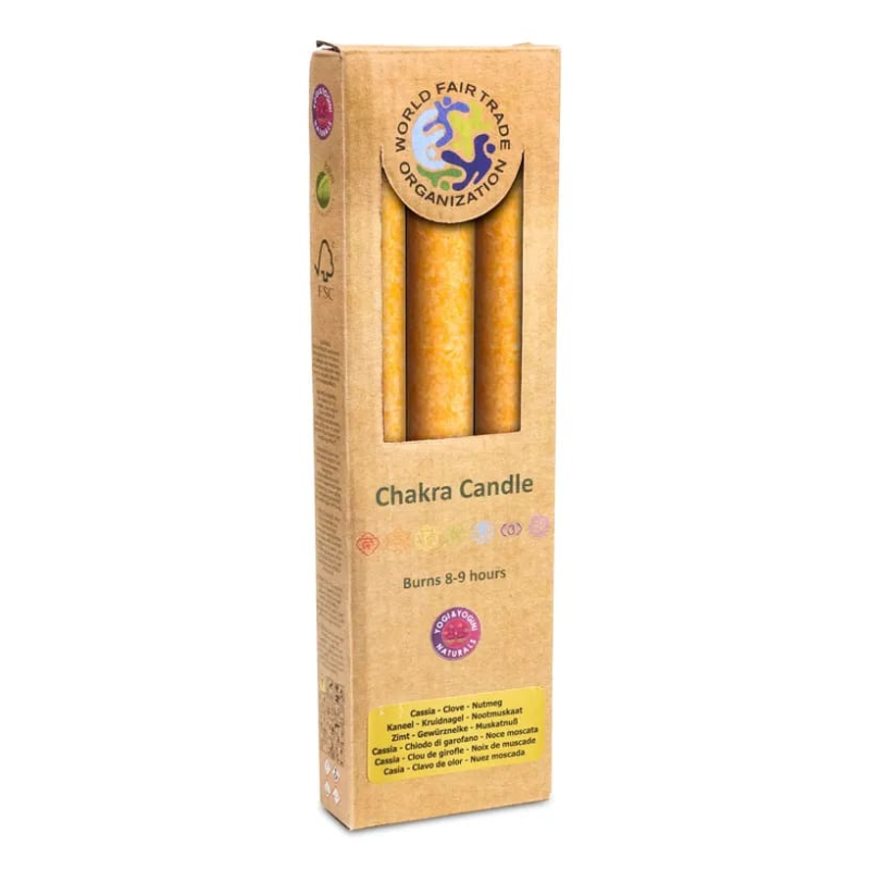 2° Chakra - Set 3 Candele stearina al profumo di Cedro, Abete rosso, Rosmarino