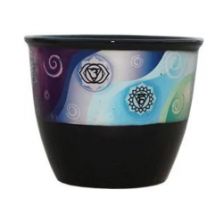 Ciotola Brucia Smudge in Ceramica decorate a mano (13 x 10cm) - 7 Chakra
