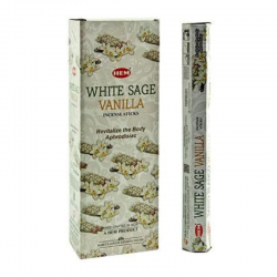 Salvia Bianca e Vaniglia 20 Bastoncini incenso Hem White Sage Vanilla Masala