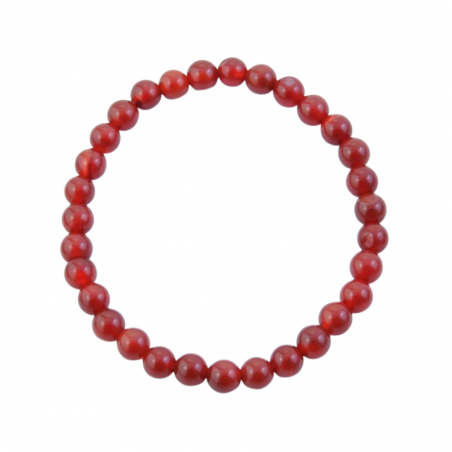 Braccialetto Corniola perline da 6mm in pietra naturale su filo elastico