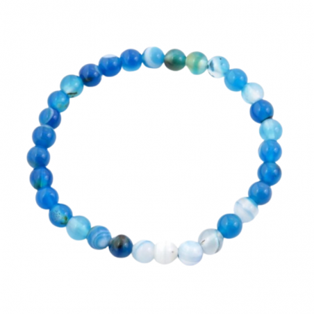 Braccialetto Agata Blu perline da 6mm in pietra naturale