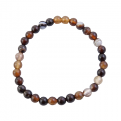 Braccialetto Agata Marrone perline da 6mm in pietra naturale