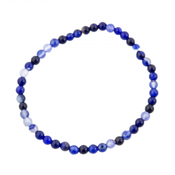 Braccialetto Agata Blu perline da 4mm in pietra naturale