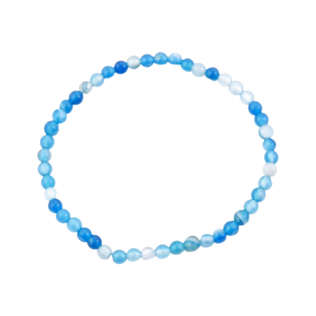 Braccialetto Agata Azzurra perline da 4mm in pietra naturale