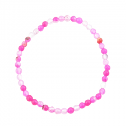Braccialetto Agata Rosa perline da 4mm in pietra naturale