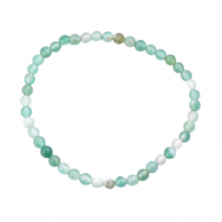Braccialetto Agata Verde perline da 4mm in pietra naturale