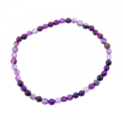 Braccialetto Agata Viola perline pietra naturale da 4mm