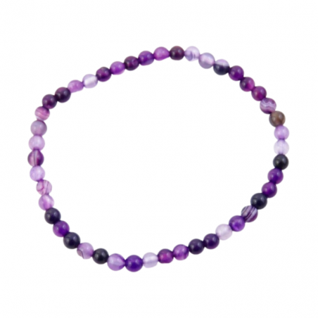 Braccialetto Agata Viola perline pietra naturale da 4mm
