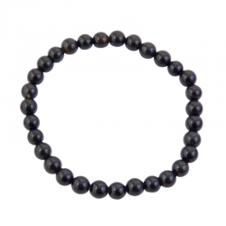 Braccialetto Onice Nero perline da 6mm in pietra naturale su filo elastico