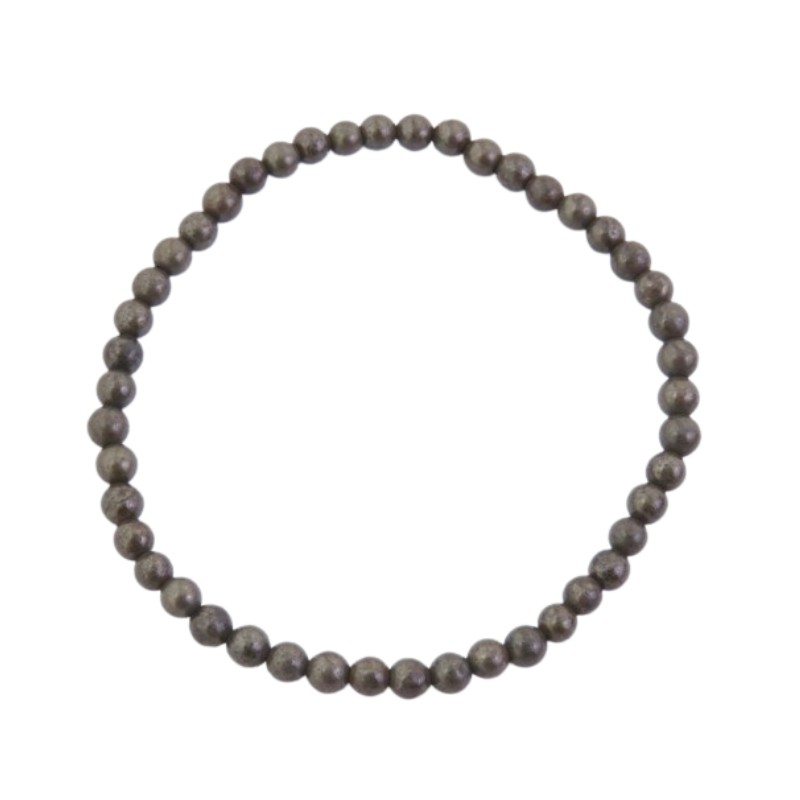 Braccialetto Pirite perline da 4mm in pietra naturale