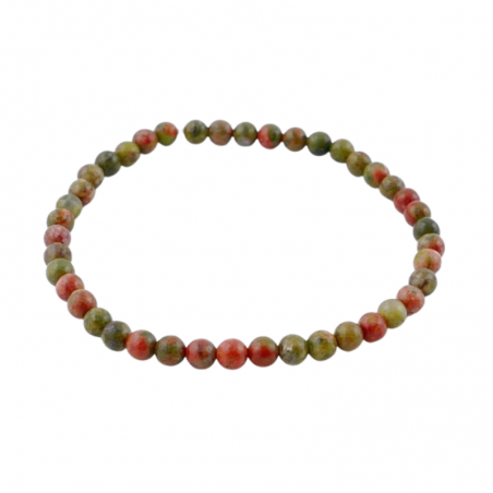Braccialetto Unakite perline da 4mm in pietra naturale