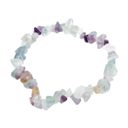 Braccialetto Fluorite Multicolore in Chips Pietra Naturale